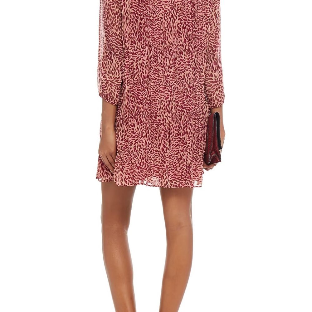BA&SH Grace Chiffon Mini Dress ~ Rose S (1) NWT - Picture 8 of 12